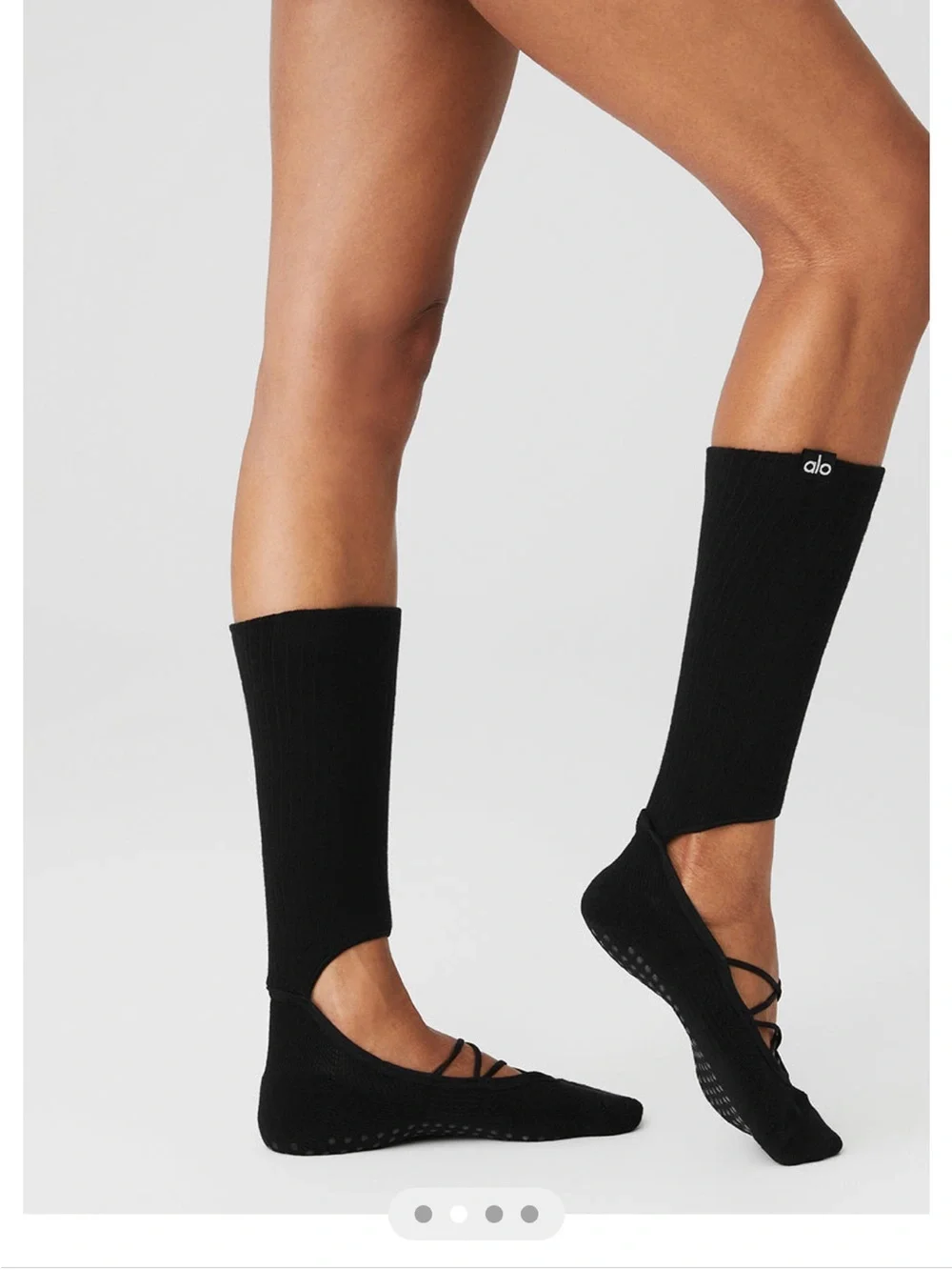 ALO Yoga Black Women's Strappy Siren Grip Socks